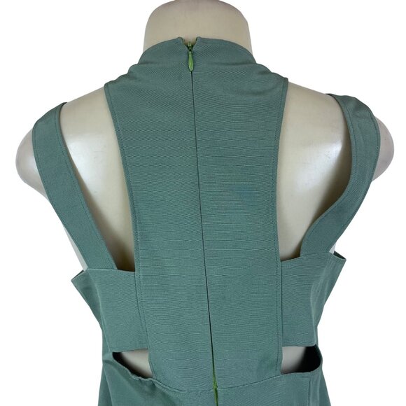 Maria Bianca Nero Womens Green Sleeveless Sheath Back Cutout Dress Sz M - Picture 5 of 8
